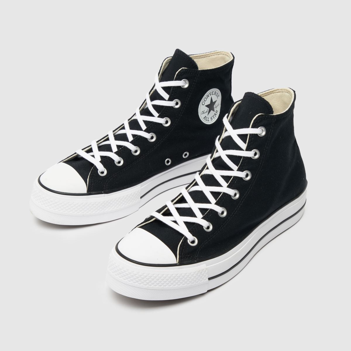 Converse – All Star – Lift – Svarta och vita höga sneakers