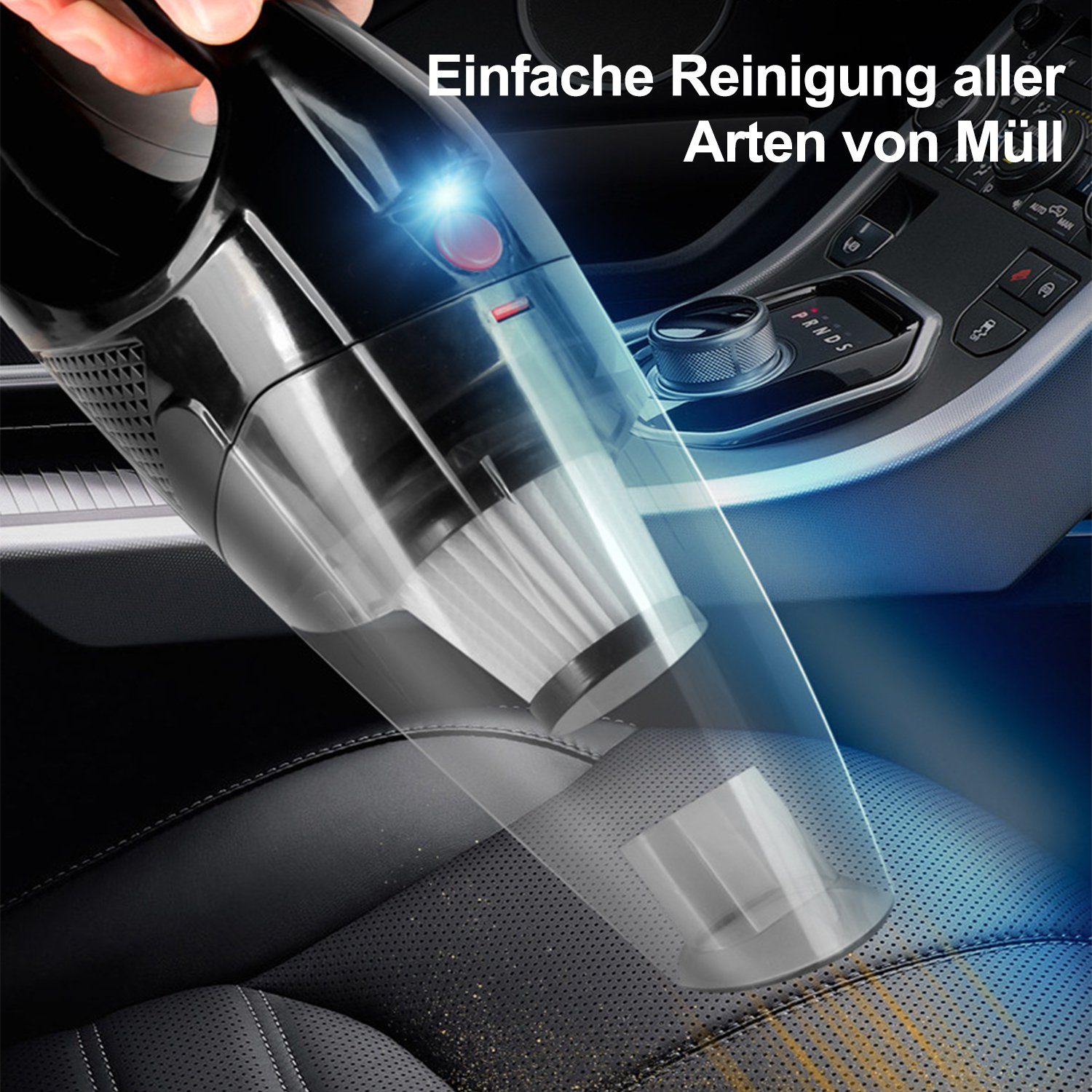 Kpaloft Akku-Handstaubsauger 120W Kabelloser Autostaubsauger, Tragbarer Handsauger, 2000mAh LED-Staubsauger, Nass & Trocken, für Tierhaare, Auto, Haus