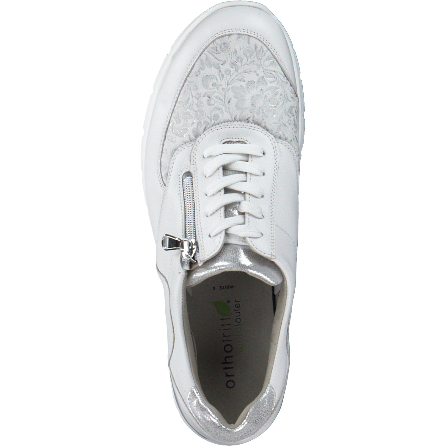 Waldläufer Ramona 626K02, Schnürschuhe, Damen, WEISS WEISS SILBER