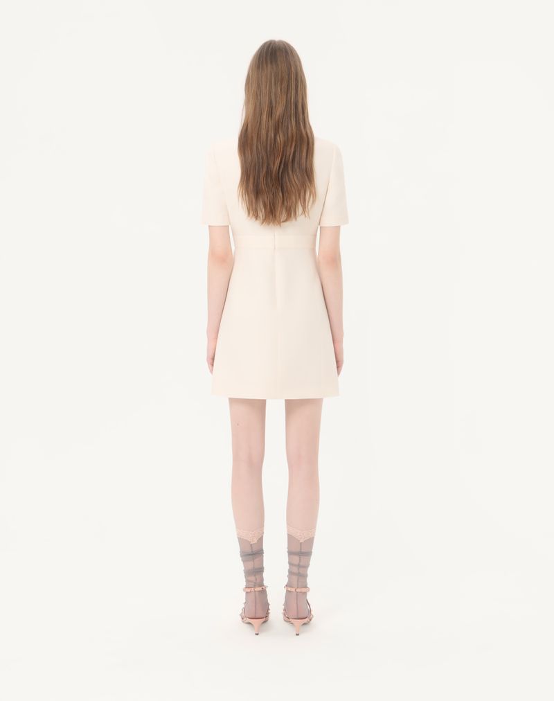 Vestido curto de crepe de alta costura