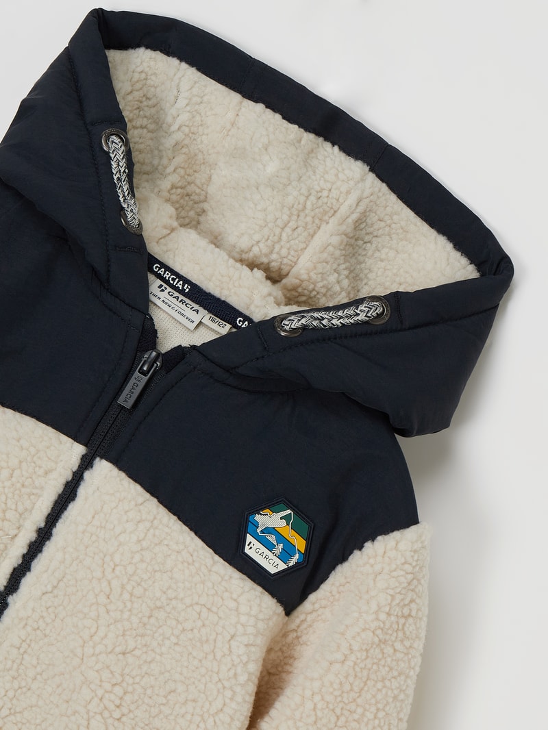 Jacke aus Teddyfell in offwhite
