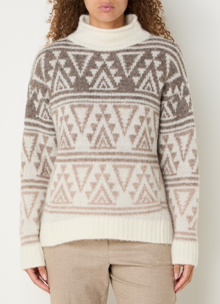 Maglione Claudia Sträter in maglia grossa di misto lana d'alpaca con motivo ricamato