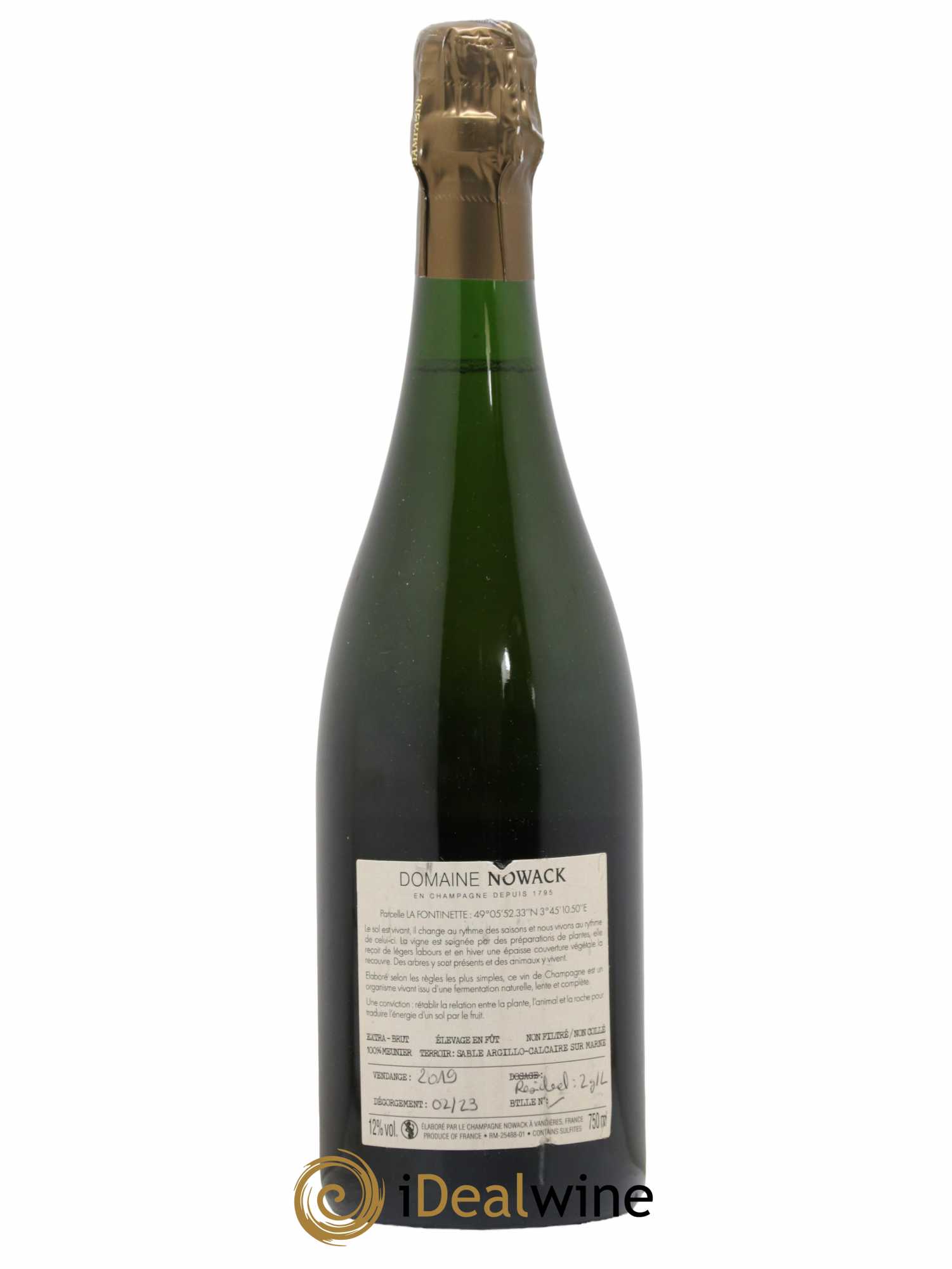 Champagne Nowack La Fontinette 2019 - Lot de 1 Bouteille