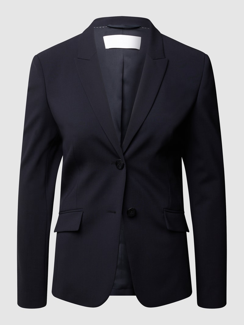 Blazer aus Schurwolle mit Stretch-Anteil in marineblau