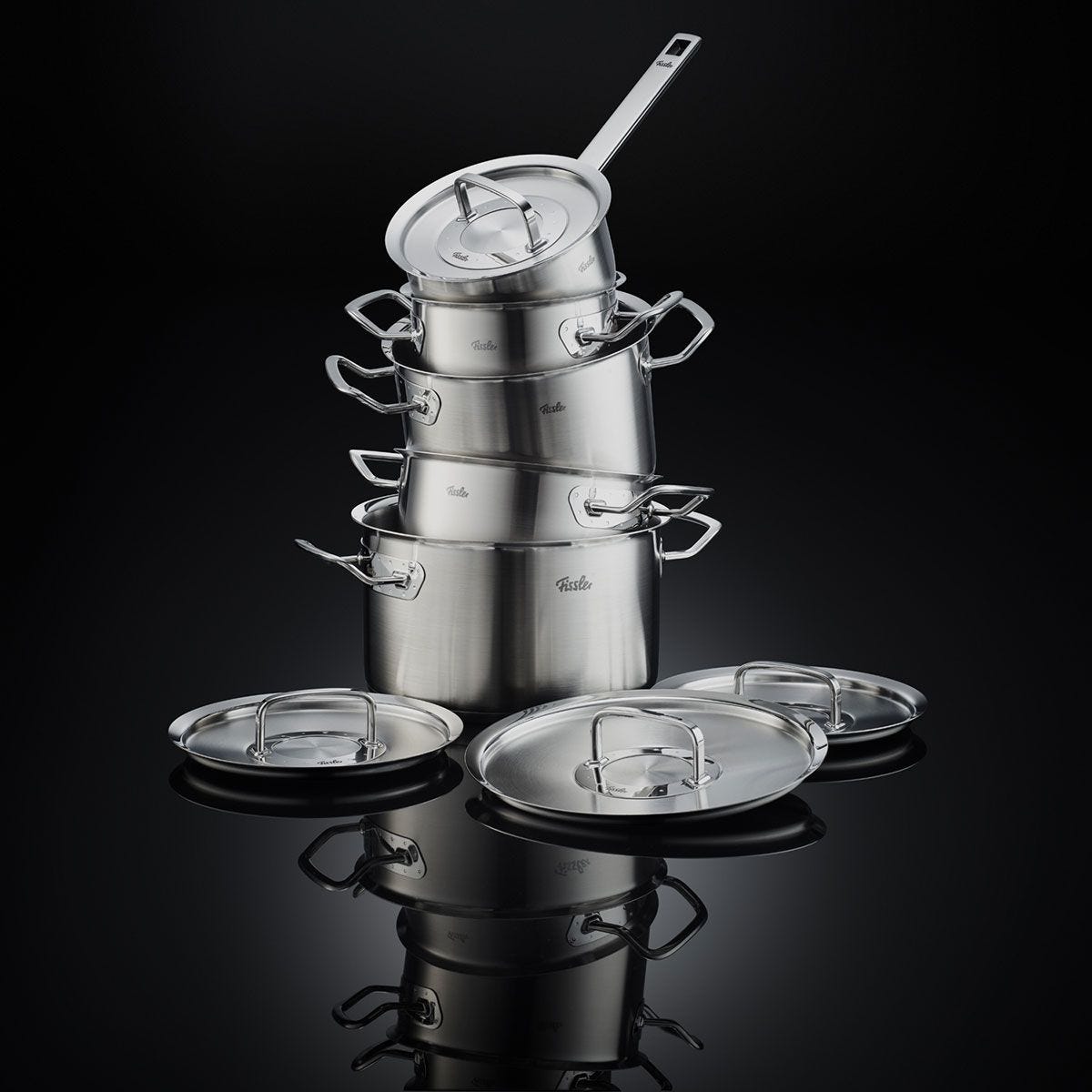 Original-Profi Collection® 5-teiliges Topfset mit Stielkasserolle