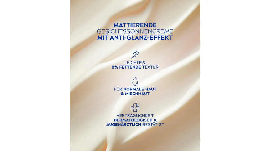 NIVEA SUN mattierender Sonnenschutz Anti-Glanz-Effekt LSF50 50 ml