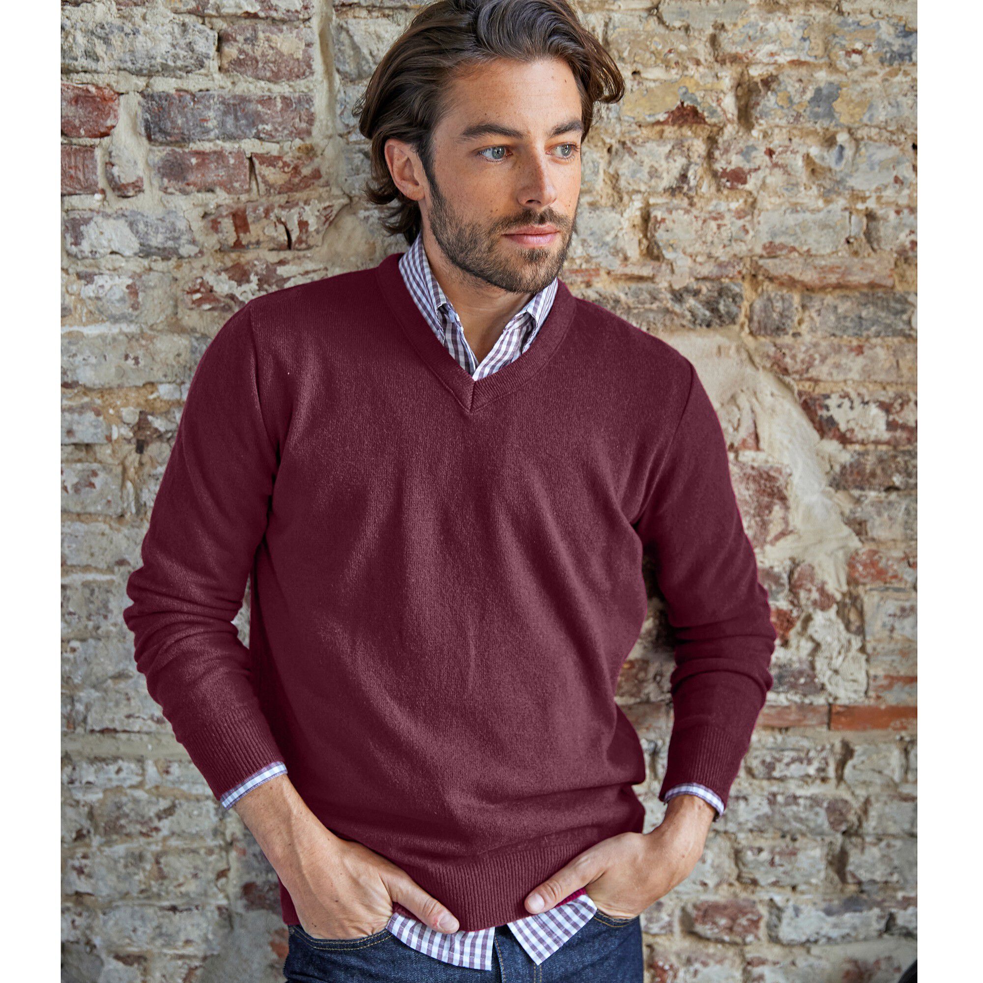 Pull col V 80% laine
