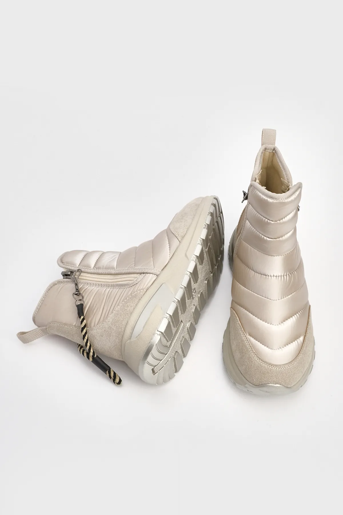 Marjin  Sportstiefel für Damen mit dicker Sohle und Reißverschluss Felezya Beige