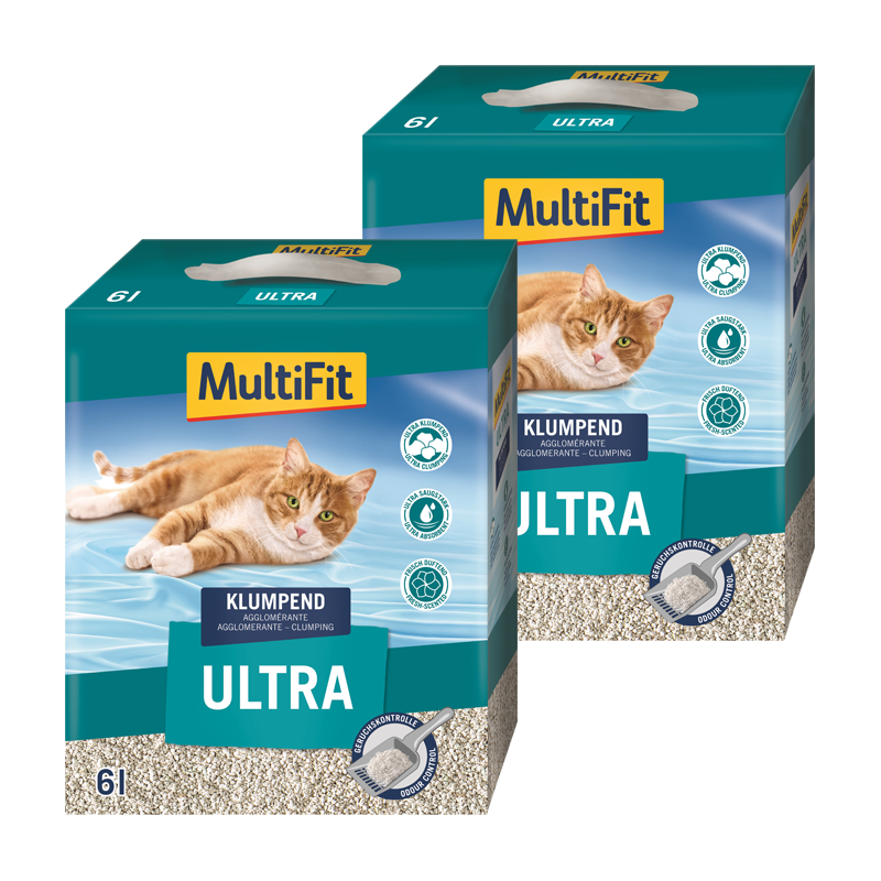 MultiFit Katzenstreu MultiFit Klumpstreu Ultra 2x6 l