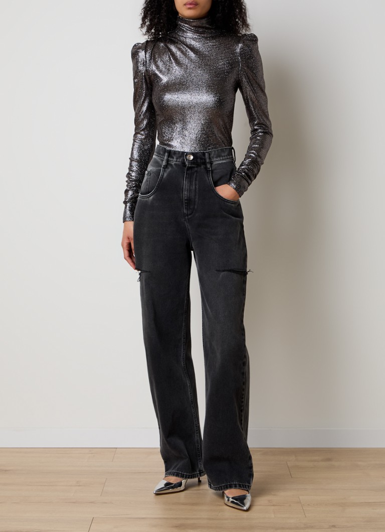 Isabel Marant Baiola top with lurex and turtleneck
