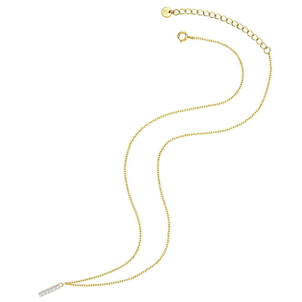 Glanzstücke München Collier en argent Lettre I Argent sterling Oxyde de zirconium (CZ) en Or jaune collier