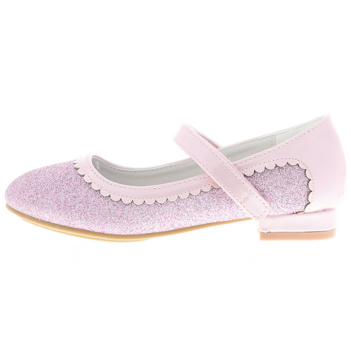 Kinder Mädchen Ballerinas Glitzer Blockabsatz lila/pink/rosa