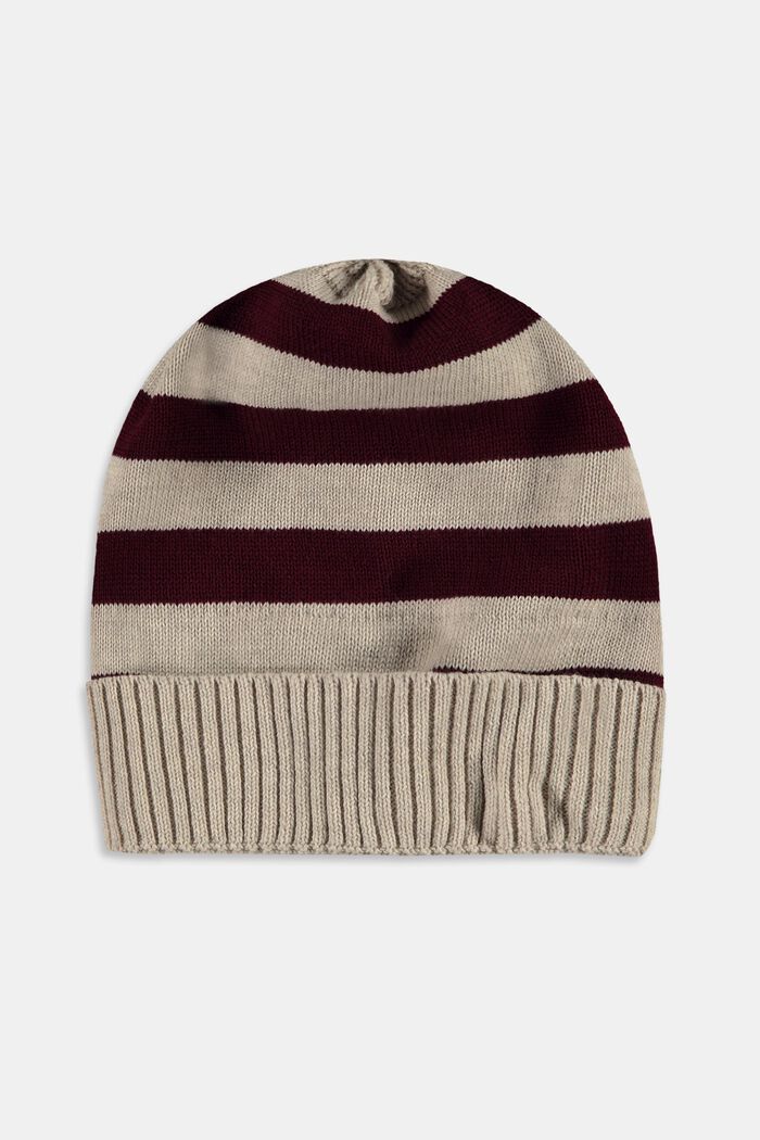 Strick-Beanie mit Streifen