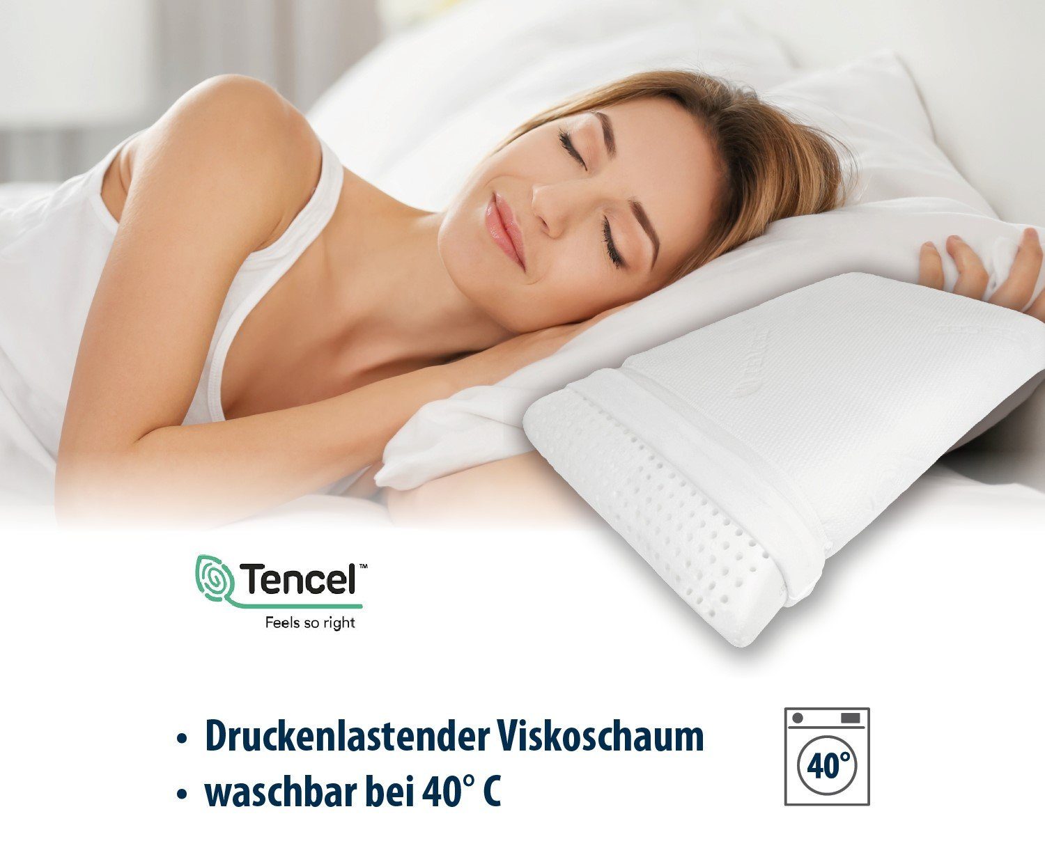 Nackenstützkissen Sleepy, Jekatex, Seitenschläfer, Bauchschläfer, Rückenschläfer