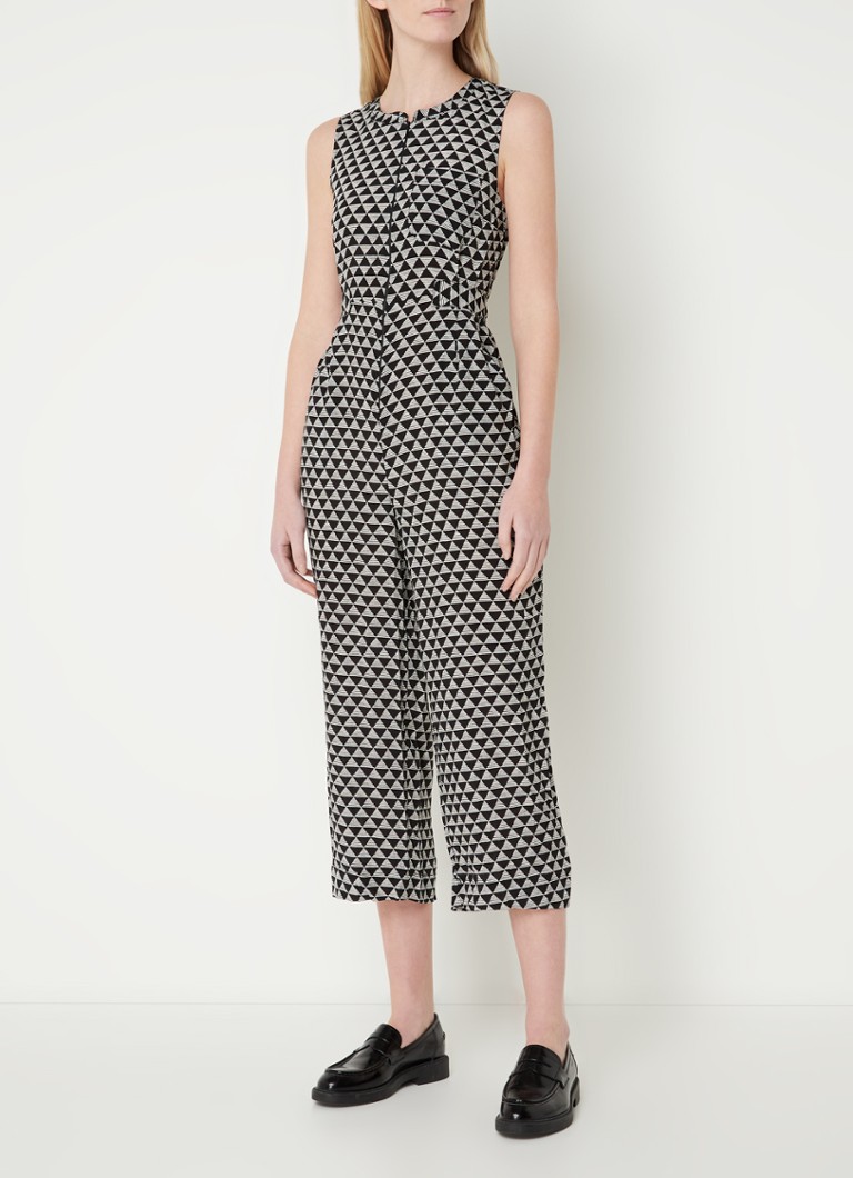 Whistles  Loose fit jumpsuit met grafische print en strikceintuur
