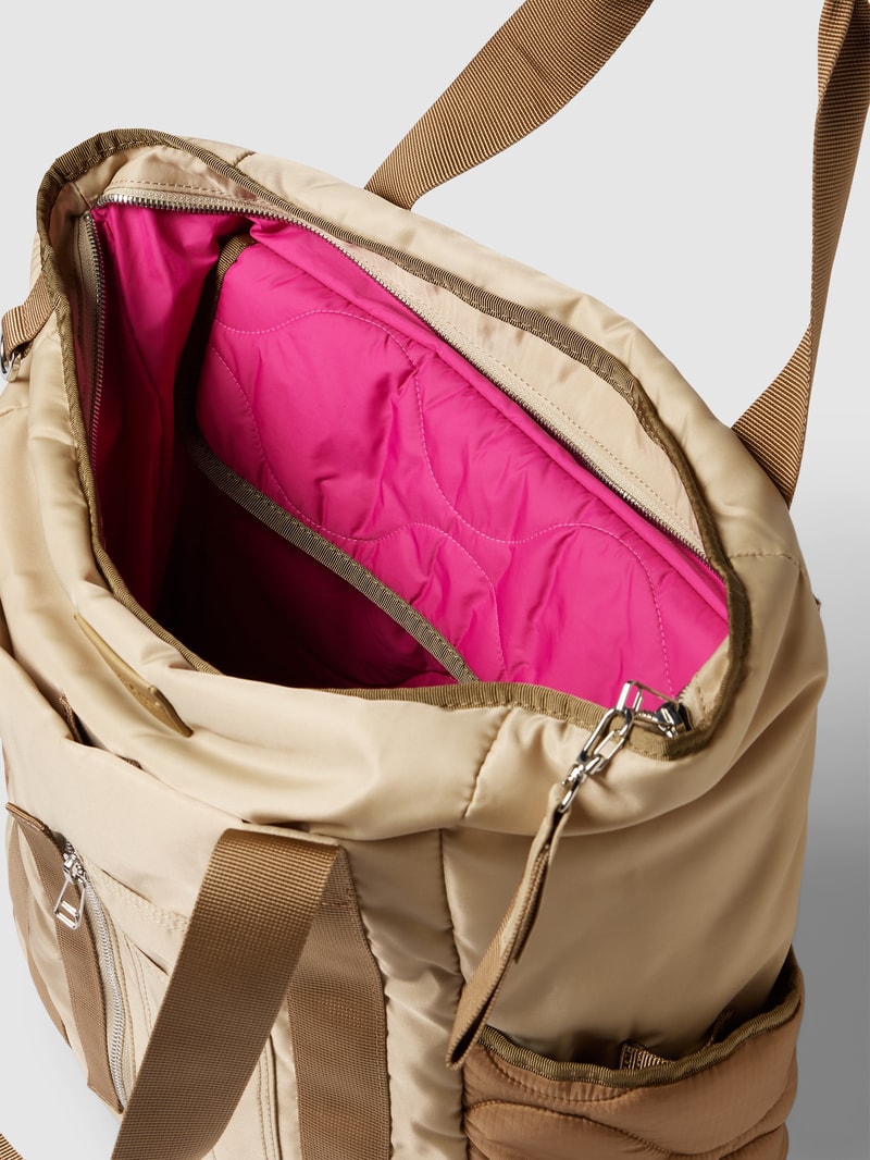 Rucksack mit Stepp- und Ziernähten Modell 'CADY' in sand