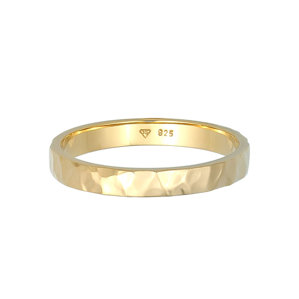 Elli Elli Bague Femmes Bande Basique Fin Martelé Tendance en argent sterling 925 Bague