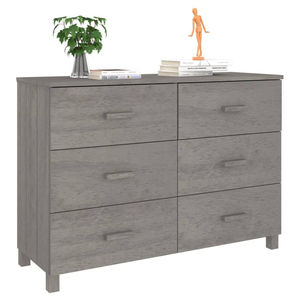 vidaXL Sideboard Sideboard HAMAR Hellgrau 113x40x80 cm Massivholz Kiefer (1 St)