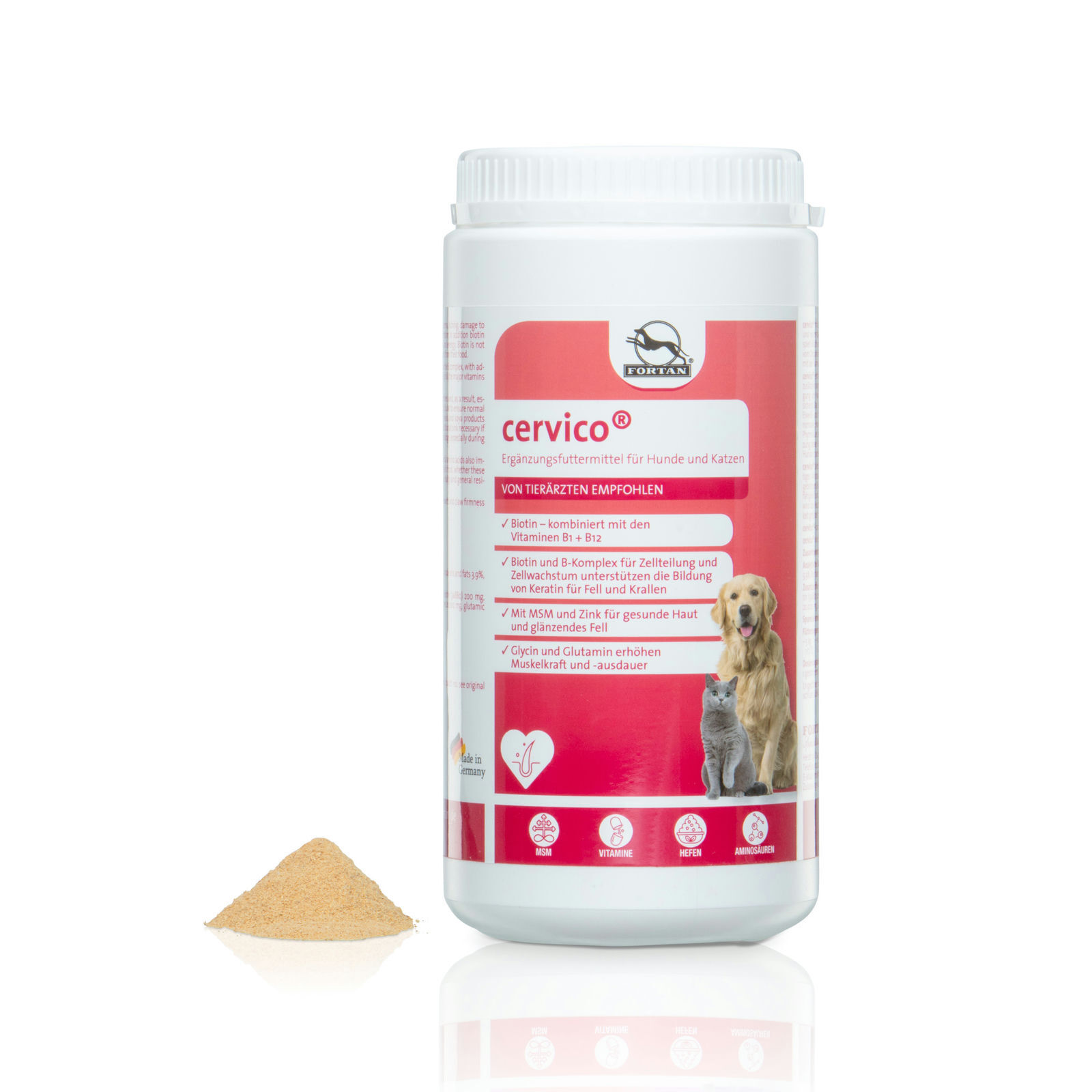 Fortan Ergänzungsfutter & Aufzucht Fortan Cervico Pulver mit Biotin 900 g