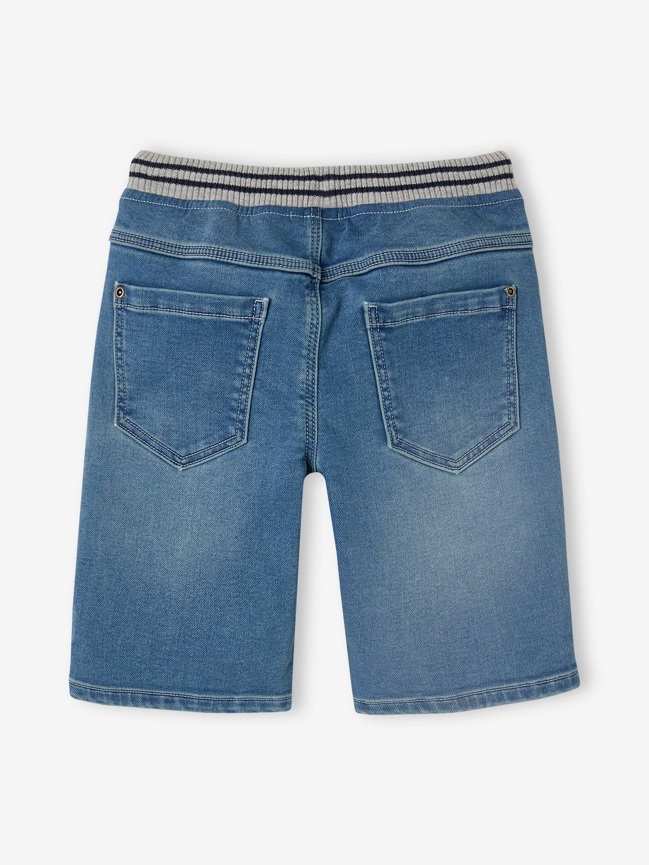 Vertbaudet Jungen Shorts mit Schlupfbund, Denim-Look - blue stone