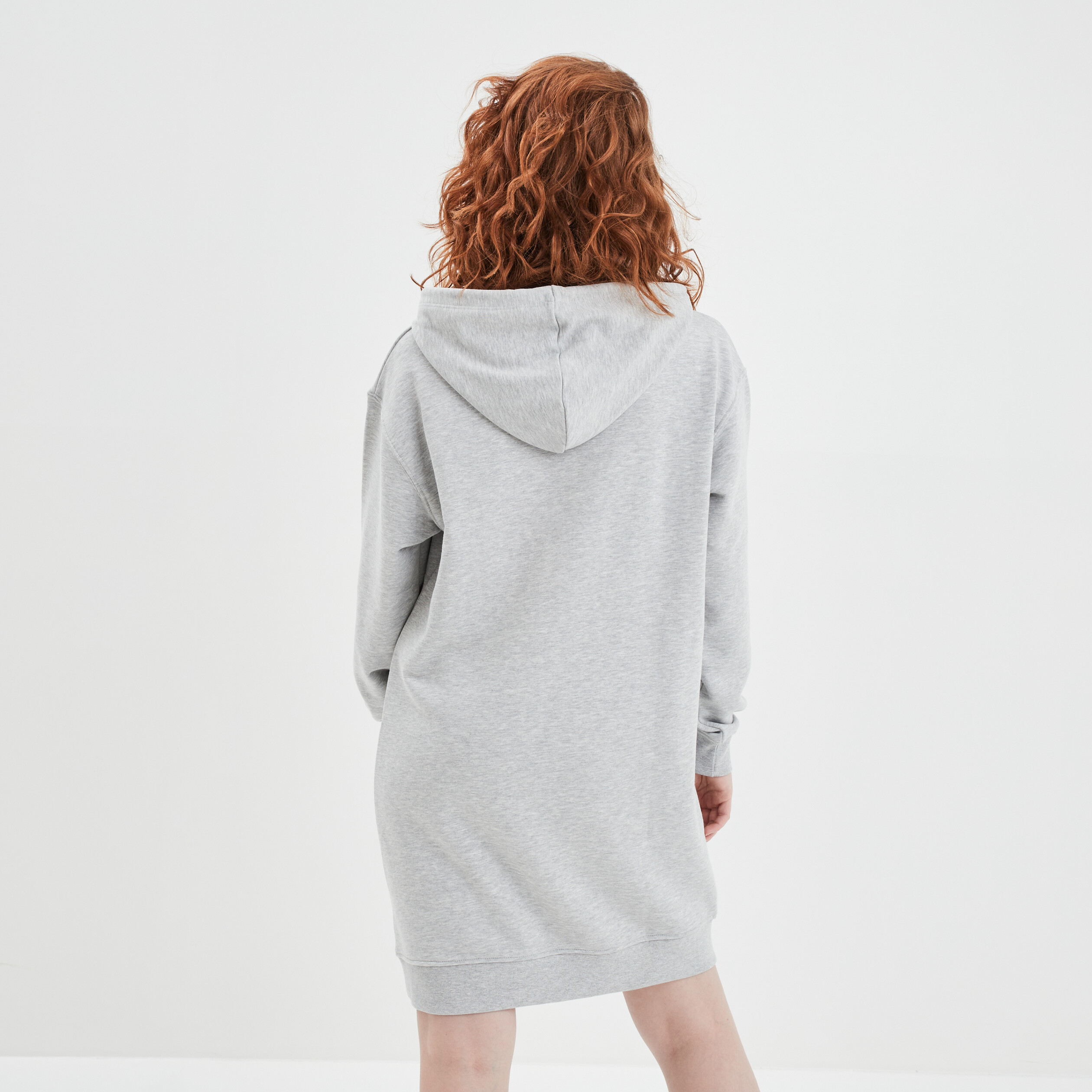 Robe sweat droite à capuche Creeks gris clair femme | La Halle