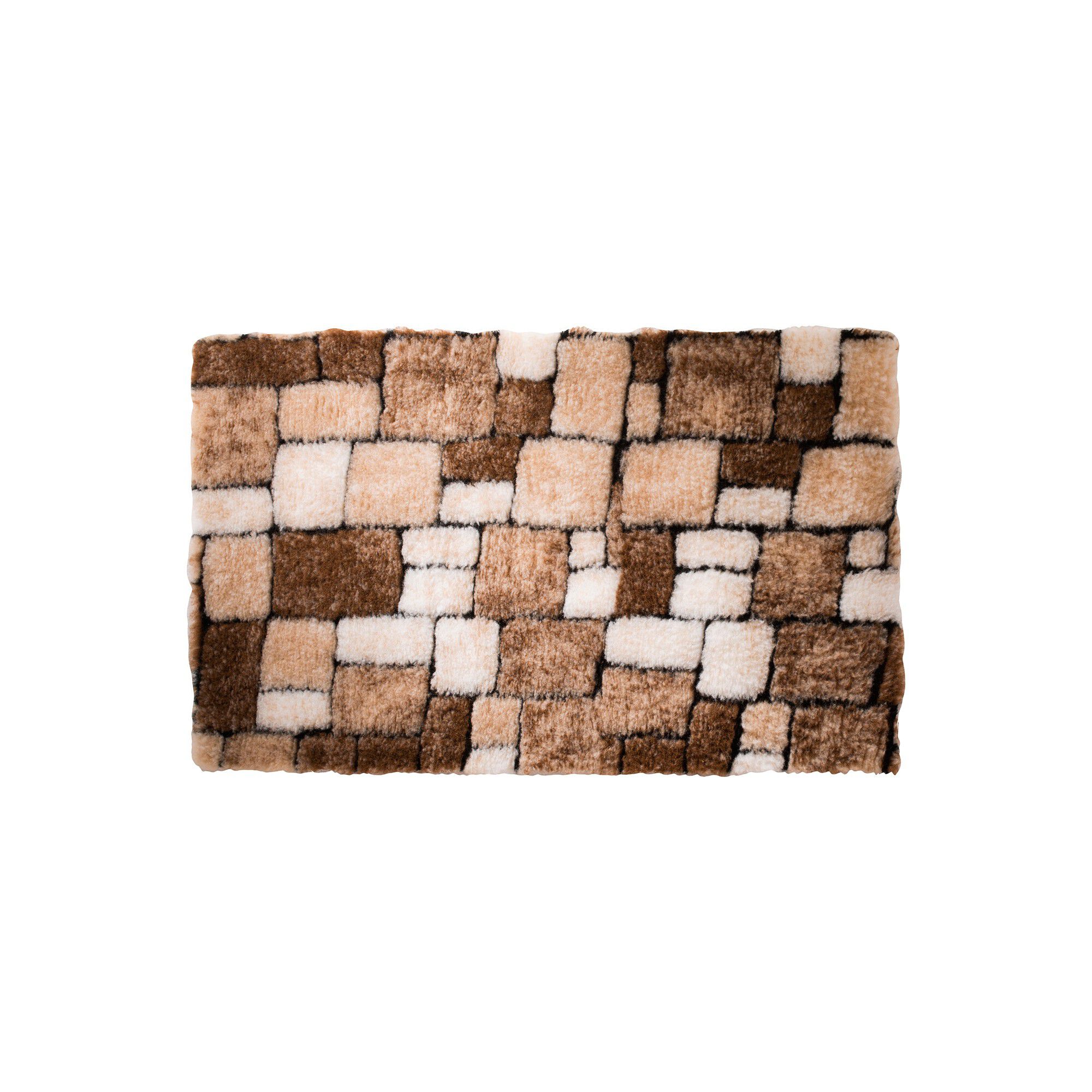 Tapis de bain mosaïque toucher peluche