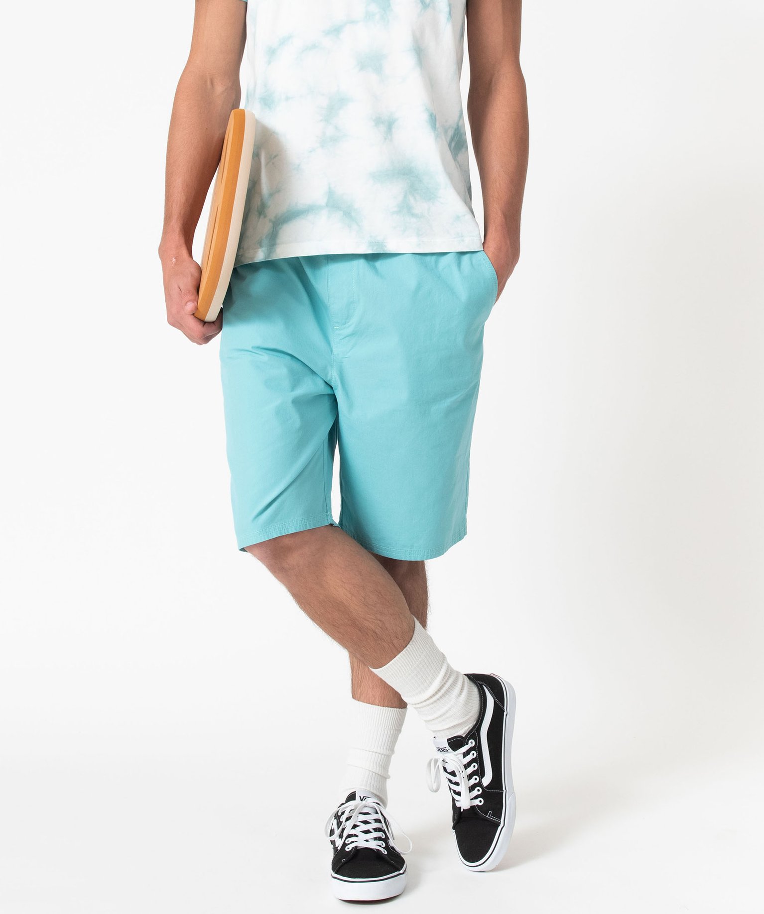 Bermuda en toile à taille élastique homme bleu | GEMO