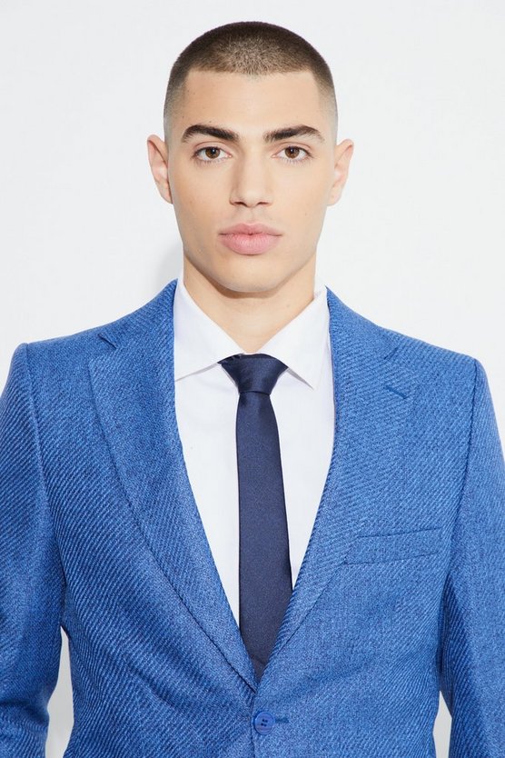 Einreihiger melierter Skinny Blazer