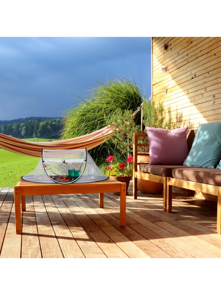 relaxdays Fliegenhaube in Weiß/Schwarz - (B)107 x (H)40 x (T)25,5 cm günstig kaufen onesize