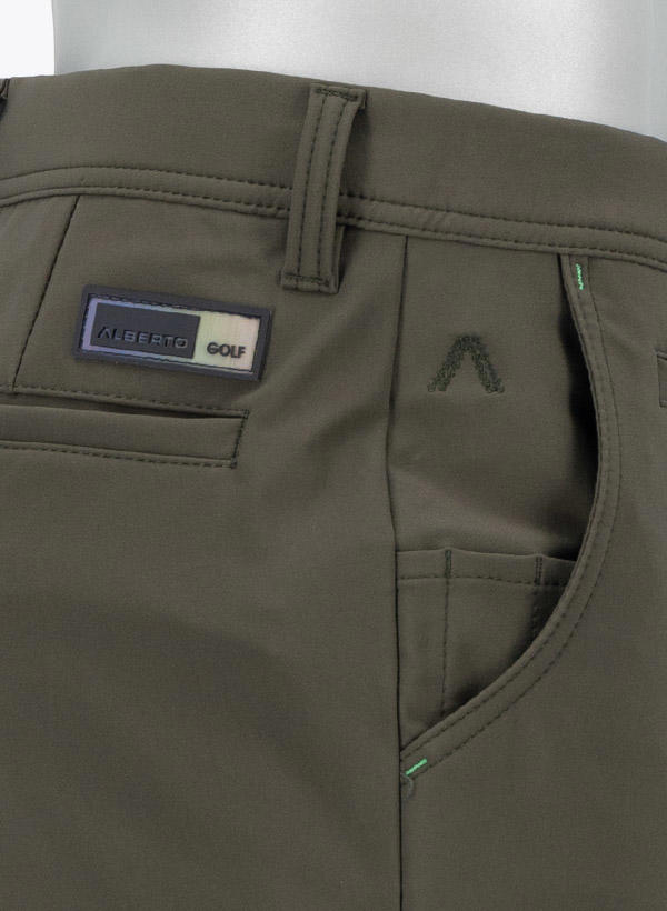Alberto Golf, Golfhose Rookie Coffee, Regular Fit, Mikrofaser atmungsaktiv, olivgrün