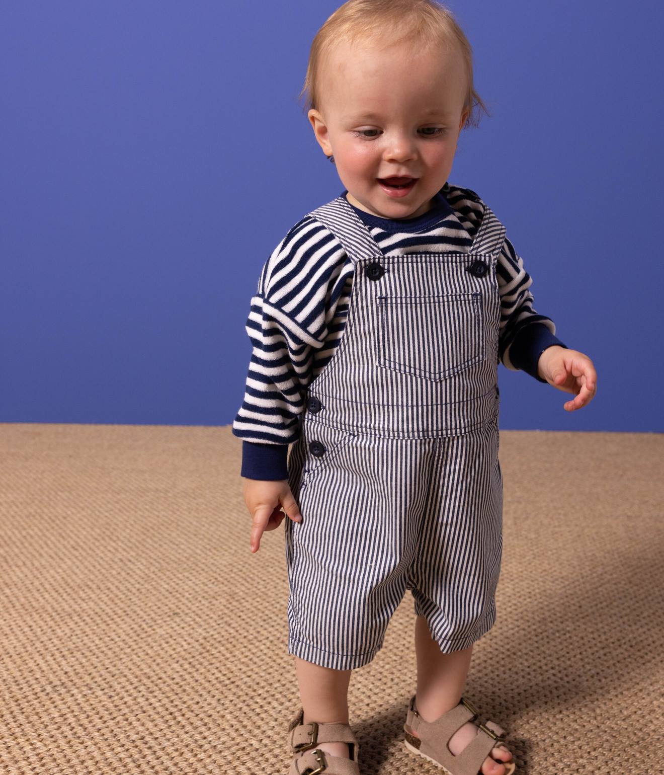Salopette courte PETIT BATEAU bleu