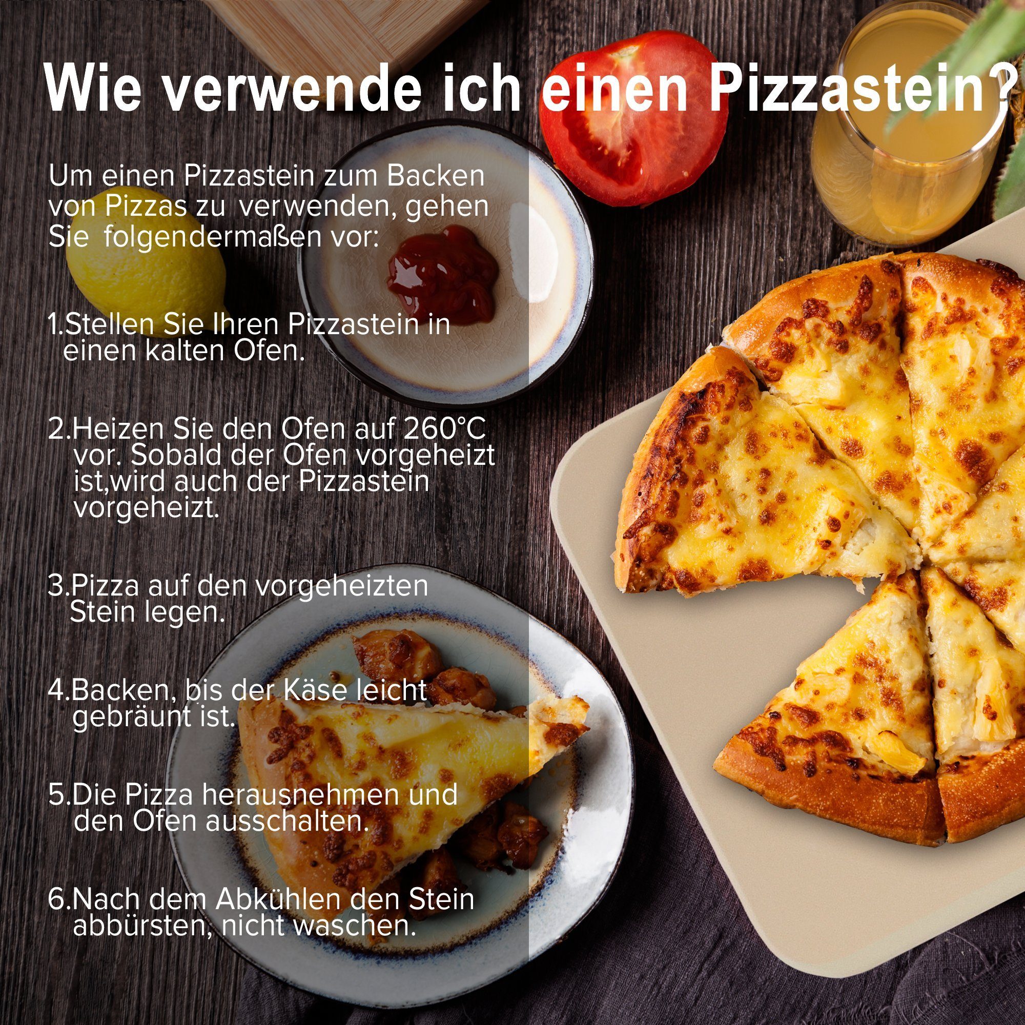 Melko Pizzastein Backstein Pizzastein SET 4tlg. Steinofen 30x38cm Pizza Stone, Cordierit, (Stück), Geruchlos, nicht verformend