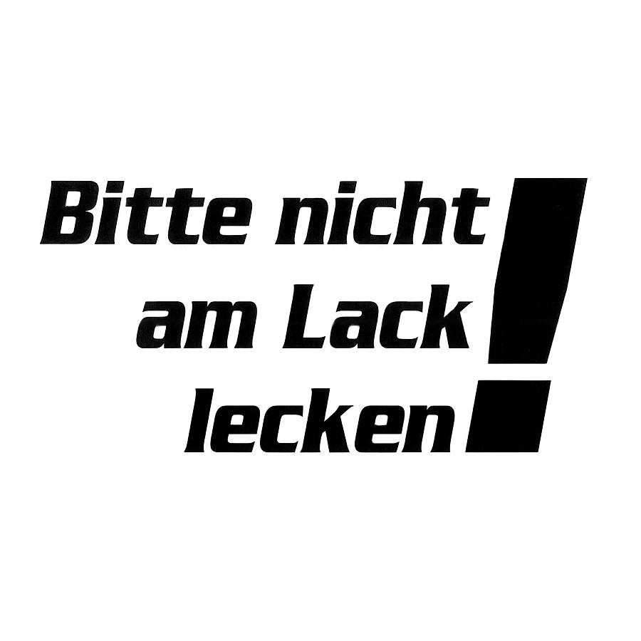Aufkleber "Bitte nicht am Lack lecken!", Auto-Sticker in Schwarz, selbstklebend, 1 Stück - ATU