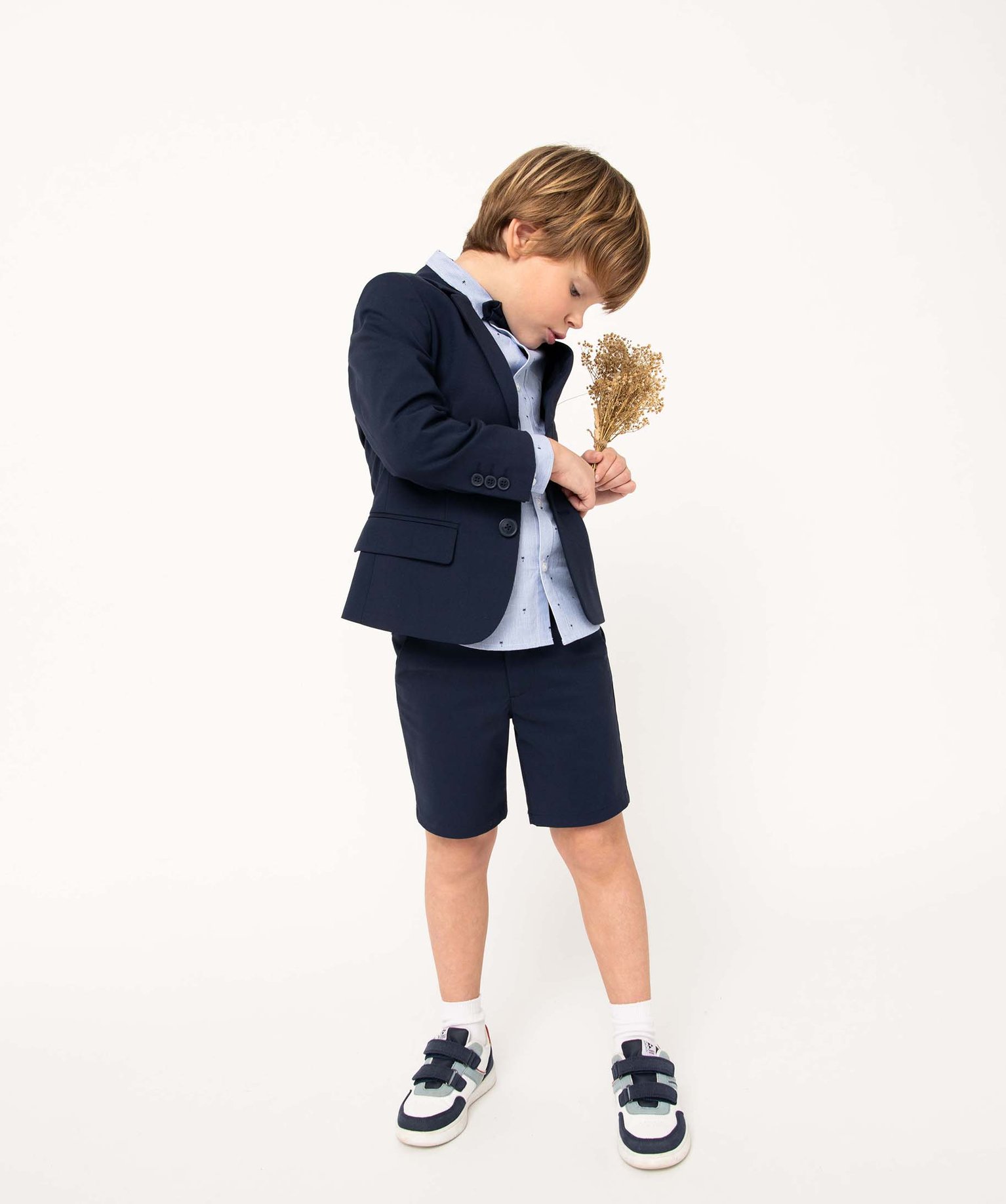 Bermuda de costume Garçon en toile marine | GEMO