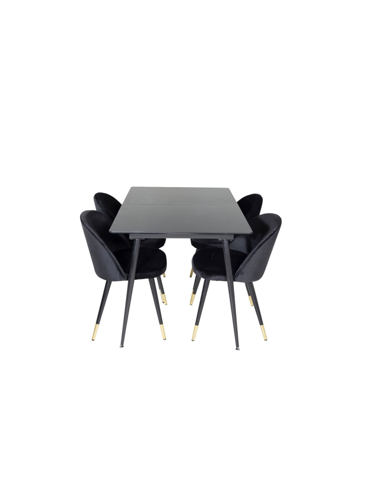ebuy24 Essgruppe Silar 8 (5-teilig) Schwarz 90 x 120 cm günstig kaufen onesize