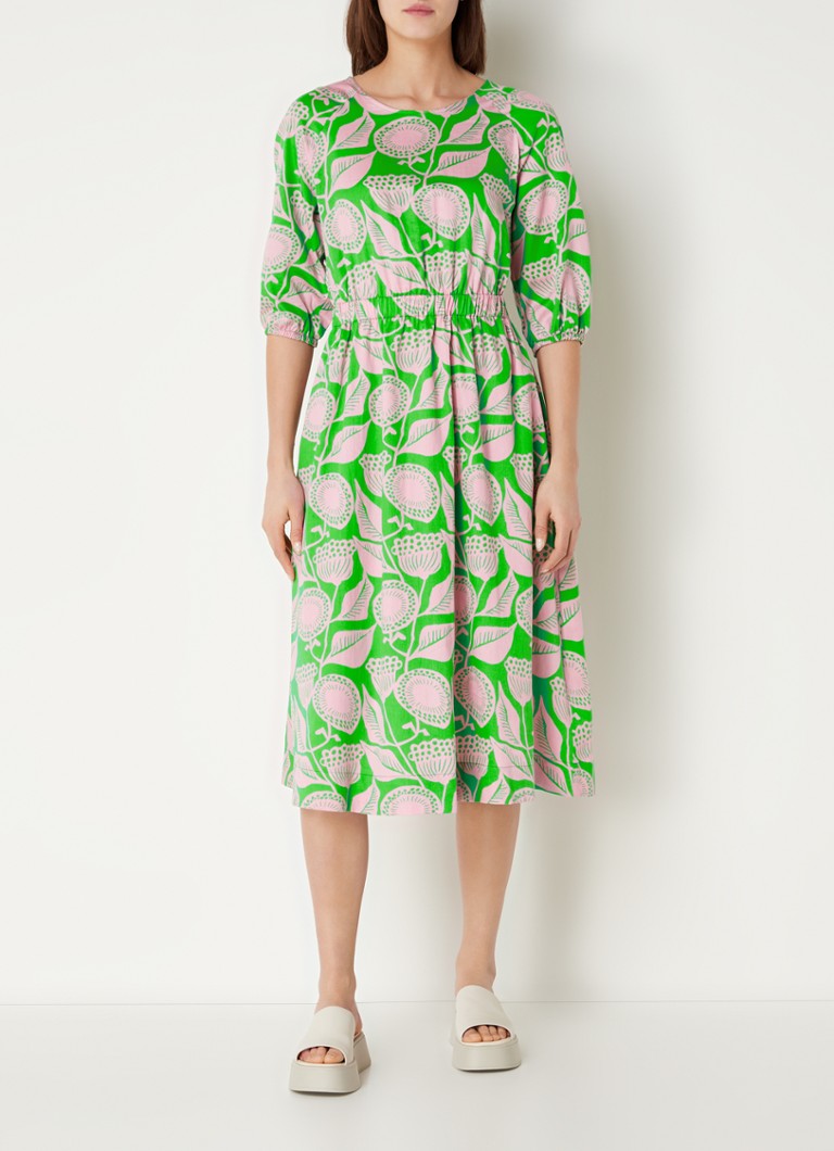 Vestido túnica midi con estampado floral y bolsillos laterales de Cinque Ciessun
