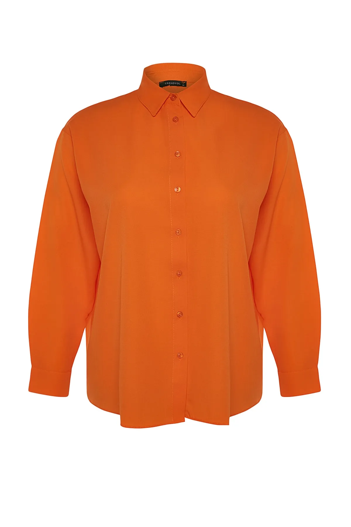 Trendyol Curve  Orangefarbenes Boyfriend-WebhemdTBBSS22GO0319