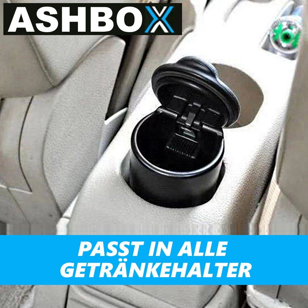 MAVURA Aschenbecher ASHBOX Auto LED Aschenbecher mit Deckel LED-Licht für Getränkehalter, Universal Selbstlöschend Sturmaschenbecher Windaschenbecher [2er Set]