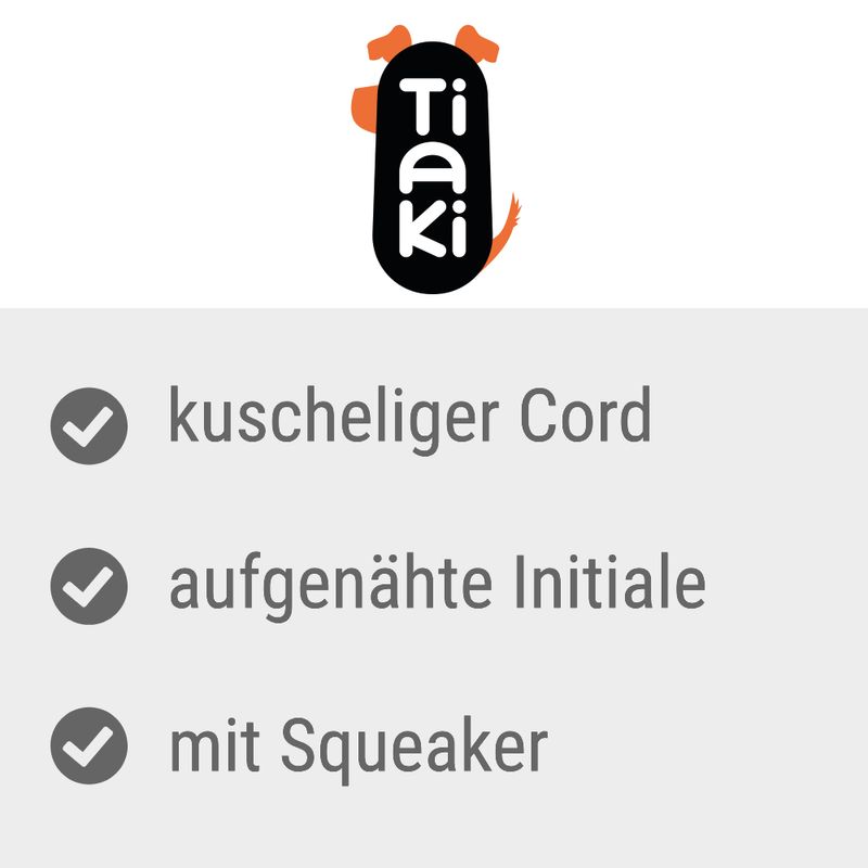 TIAKI Plüschknochen mit Initiale L zu TOP-Preisen