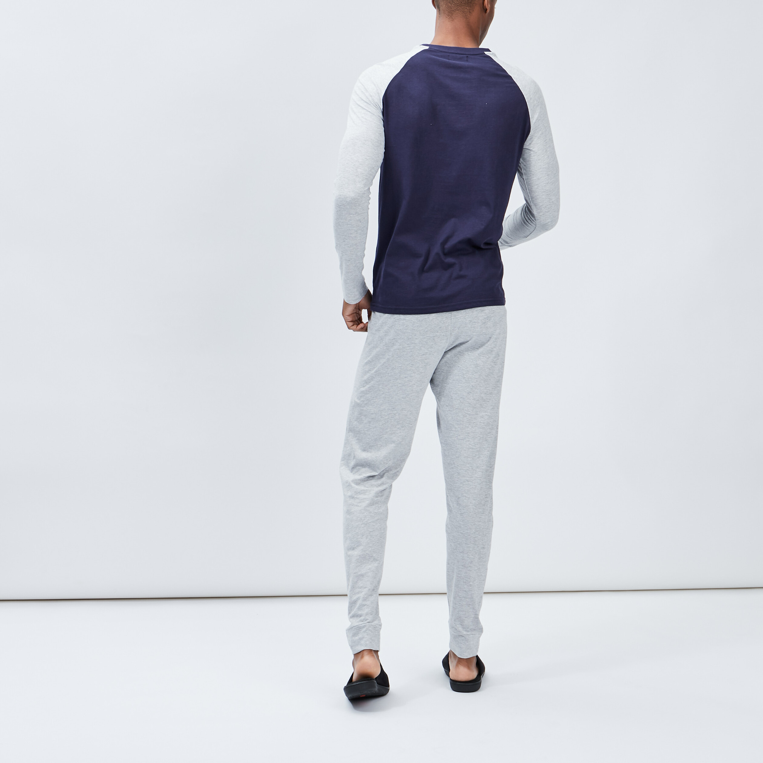 Ensemble pyjama 2 pièces bleu marine homme | La Halle