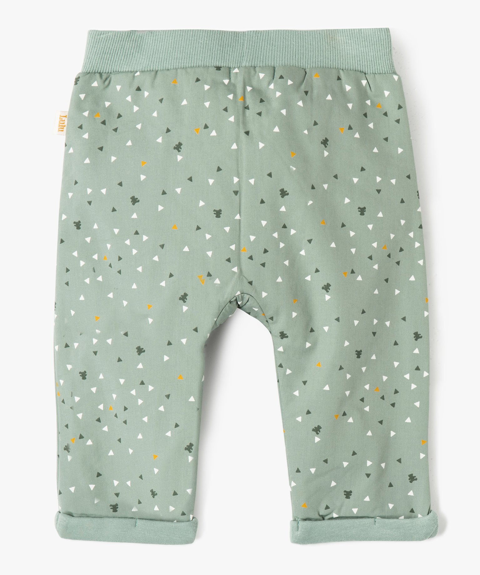 Pantalon bébé Garçon en toile imprimée doublée jersey -... vert clair | GEMO