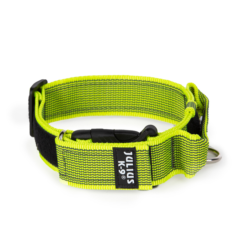 JULIUS-K9 Hundehalsbänder JULIUS-K9 Halsband mit Griff 40mm neon gelb