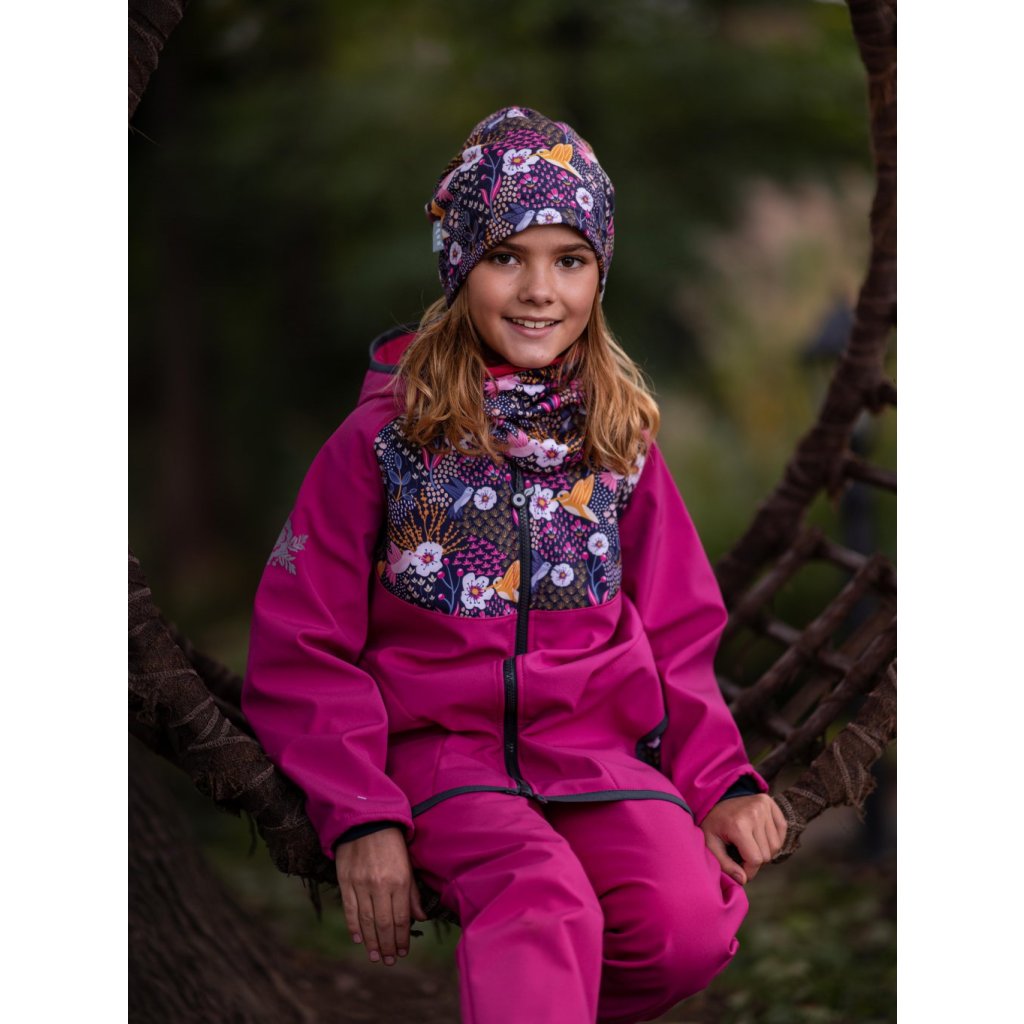 Unuo Kinder-Softshellhose mit Fleece Basic Kolibri Fuchsia