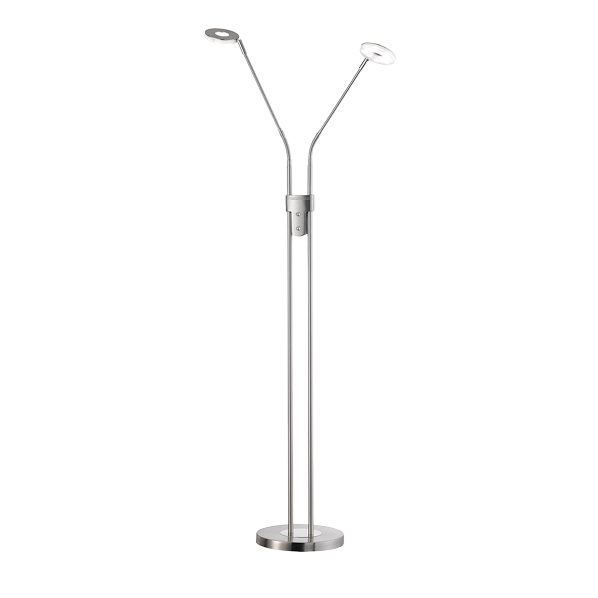 Fischer & Honsel 2-flg LED Stehleuchte Dent-TW Nickel