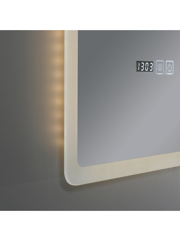 pro.tec LED-Badezimmerspiegel Racale in Weiß (H)80cm (B)60cm günstig kaufen onesize