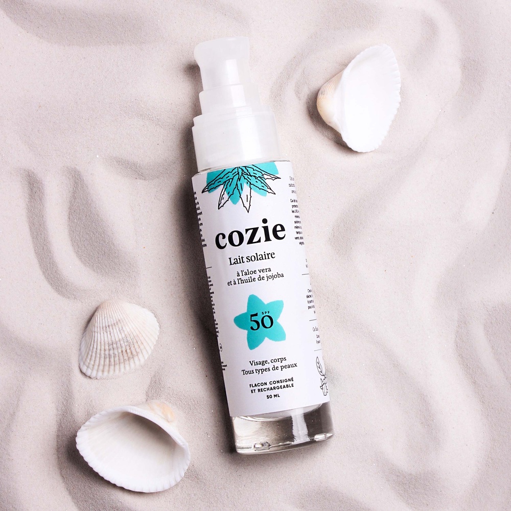 Cozie Lait solaire SPF 50 - à l'aloe vera et à l'huile de jojoba Lait solaire