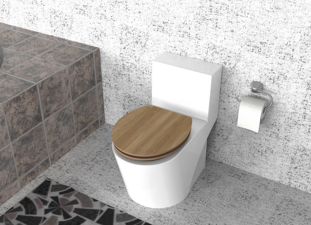 K&H Sanitary Duschwell MDF WC-Sitz Melamine - Holz
