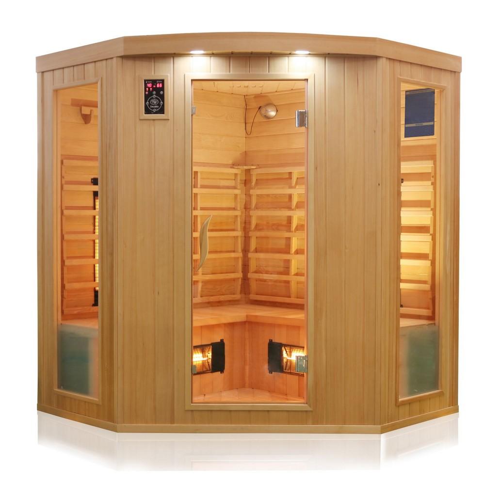 Dewello Infrarotkabine Infrarotsauna HALEY 160cm x 160cm x 190cm Vollspektrum