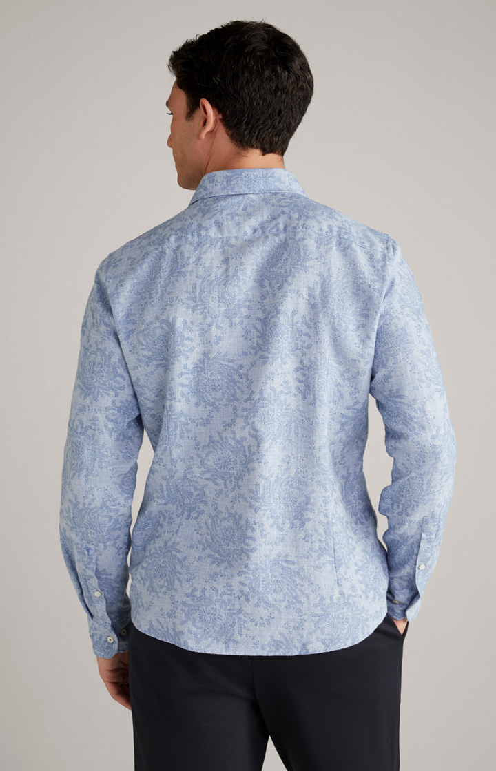 Wool-Mix-Hemd Pai in Blau gemustert