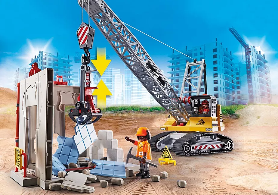 Seilbagger mit Bauteil